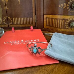 James Avery Silver Bracelet with Turquoise Turtle Design